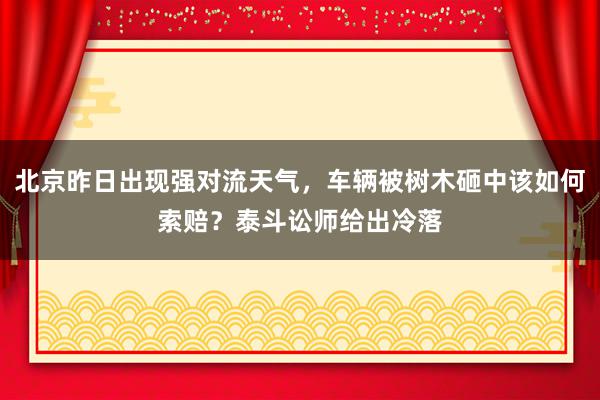 北京昨日出现强对流天气，车辆被树木砸中该如何索赔？泰斗讼师给出冷落