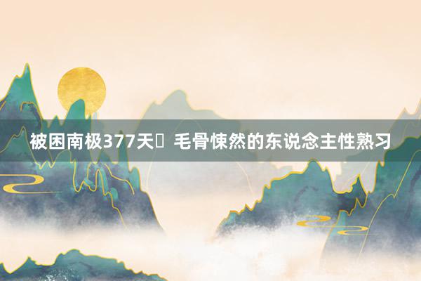 被困南极377天❗毛骨悚然的东说念主性熟习