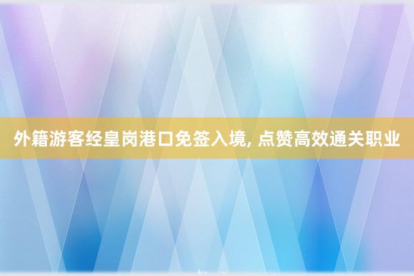 外籍游客经皇岗港口免签入境, 点赞高效通关职业