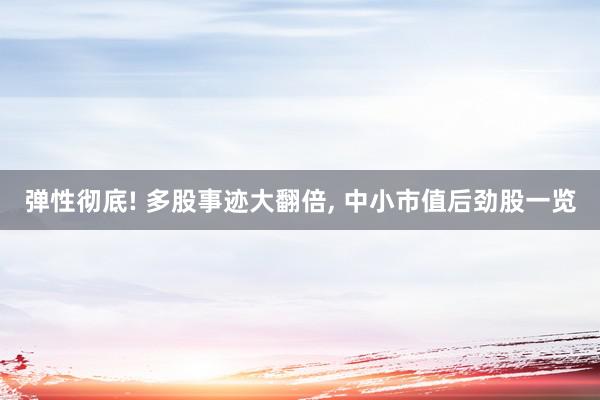 弹性彻底! 多股事迹大翻倍, 中小市值后劲股一览