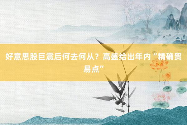 好意思股巨震后何去何从？高盛给出年内“精确贸易点”