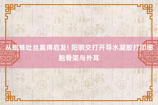 从蜘蛛吐丝赢得启发! 阳明交打开导水凝胶打印细胞骨架与外耳