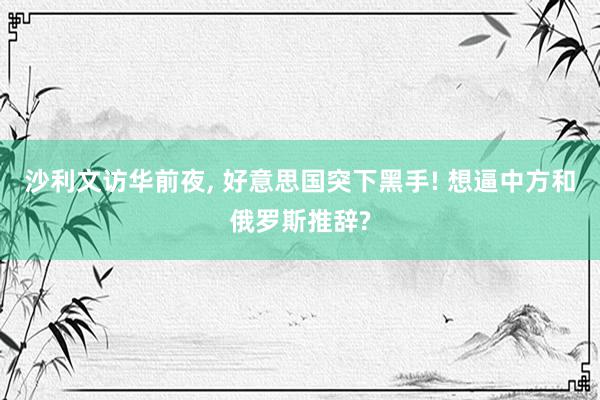 沙利文访华前夜, 好意思国突下黑手! 想逼中方和俄罗斯推辞?