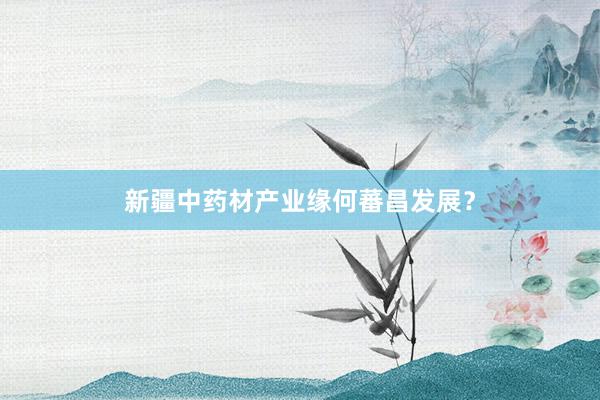 新疆中药材产业缘何蕃昌发展？